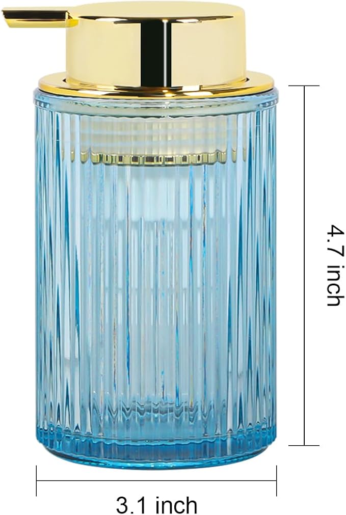 Blue Foaming Soap Dispenser, 12 Oz Glass Foaming Hand Soap Dispenser - Image 7