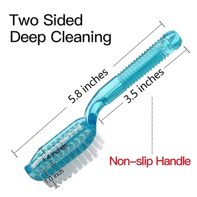 Handle Grip Fingernail Brush Two Sided Nail Brush Foot Scrub Brush Soft Stiff - Image 8