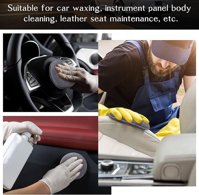 Tanlade 100 Pcs Car Detailing Microfiber Applicator Pad Wax Applicator Wash - Image 7