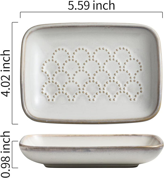 Gomakren Soap Dish for Shower, Ceramic Soap Dishes for Bar Soap Sponge - Image 2