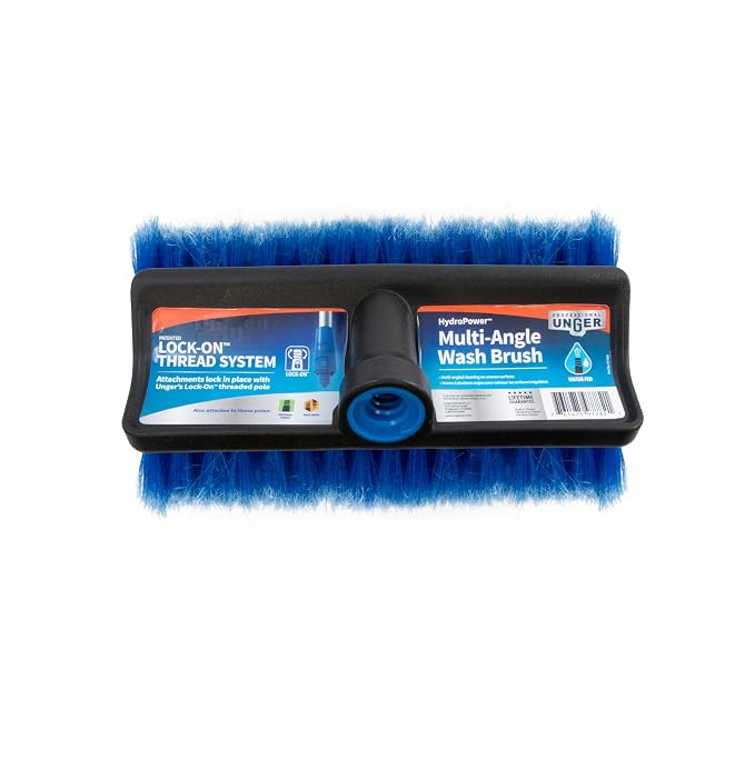 Unger Professional Lock-On HydroPower 10” Bi-Level Soft Wash Brush, Compatible - Image 11