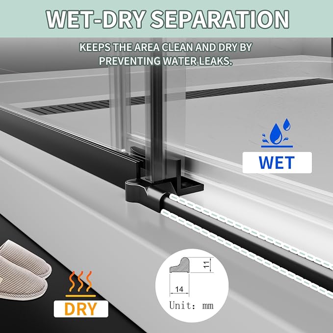 Frameless Shower Door 56-60 in. W x 76 in. H, Single Sliding Glass Door - Image 9