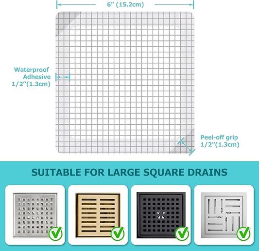 25 Pack Disposable Shower Drain Hair Catcher Mesh Stickers - Image 2