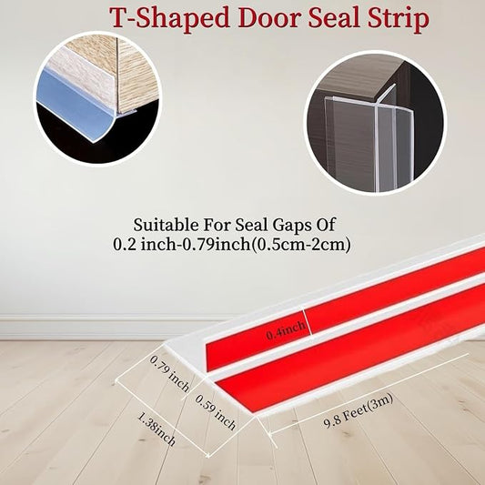 T Shape Door Seal Strip for Door & Windows Gaps,Draft Stopper Bottom Sweep - Image 2
