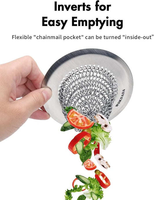 Revolutionary Kitchen Sink Drain Strainer/Patented Reversible Chain Mesh - Image 2