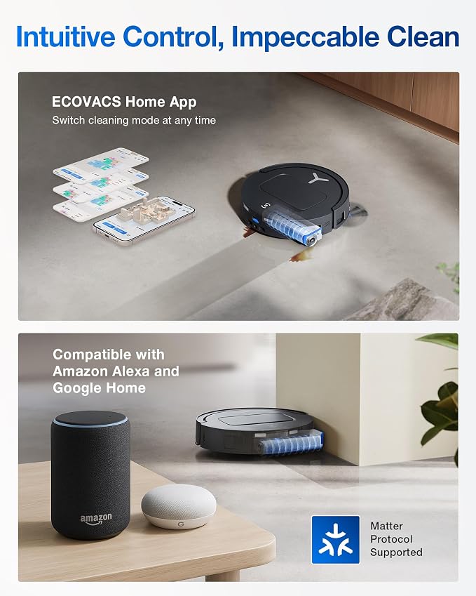 ECOVACS DEEBOT T80 Omni Robot Vacuum and Mop, 000Pa Suction, OZMO™ Roller - Image 8