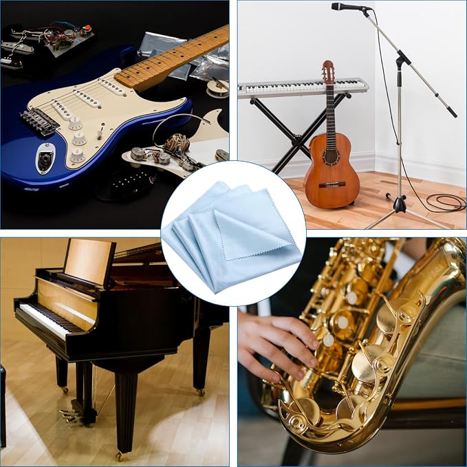 4 PCS Soft Cloth for violin 11.8x11.8inch Instruments Cleaning Cloths - Image 7