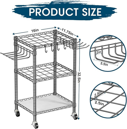 T1 Garden Tool Organizer(with Lockable Wheels) Heavy Duty Garage Tool Storage - Image 2