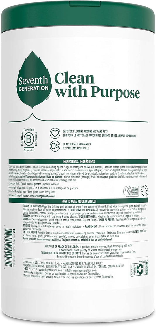 Seventh Generation Multi Purpose Wipes All Purpose Cleaning Garden Mint scent - Image 2