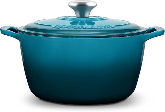 ROSSALLINI Signature Enameled Cast Iron Dutch Oven, Non-Stick Serving Pot - Image 2