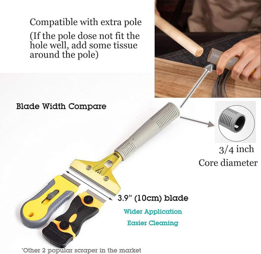 4" Wide Extendable Razor Blade Sticker/Paint Scraper Remover - Image 2