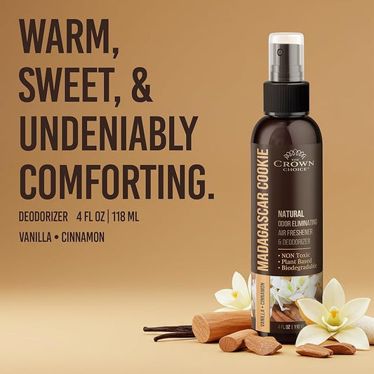 Non-Toxic Odor Eliminator, Natural Vanilla & Cinnamon Air Freshener Spray - Image 2