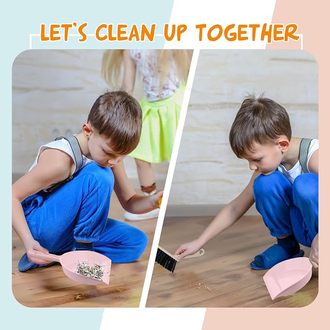 Sliner 18 Pack Mini Dustpan and Brush Set Plastic Dust Pans - Image 6