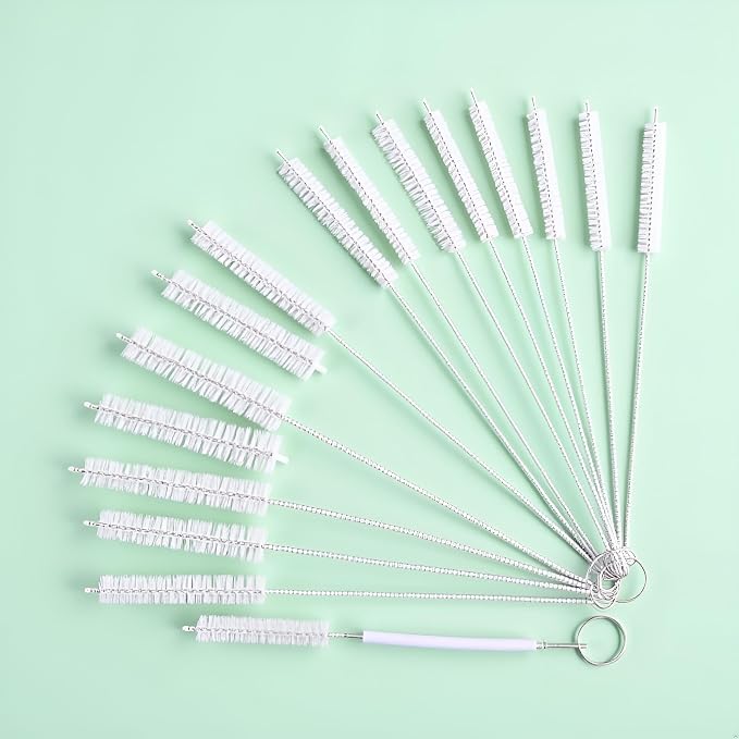 10Pcs White Long Straw Brush, Nylon Pipe Tube Cleaner 8-ihch 10 Different - Image 7