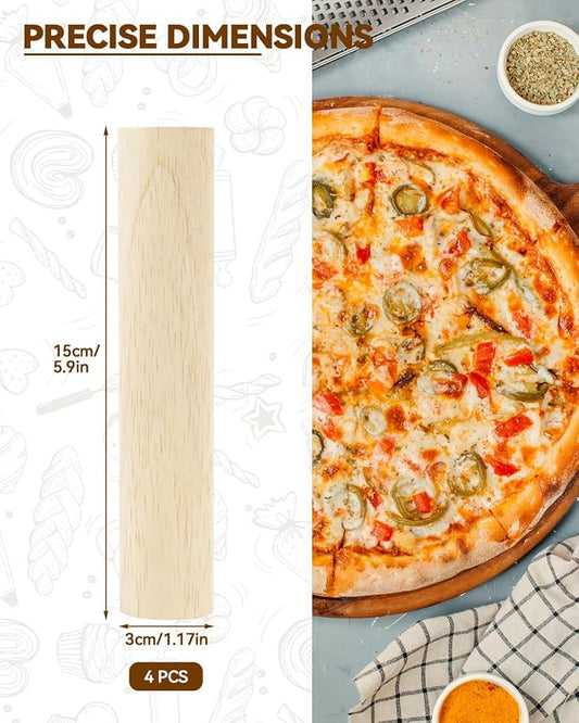 6 Inch Small Wooden Rolling Pin, Wooden Rolling Pin Set - Image 2