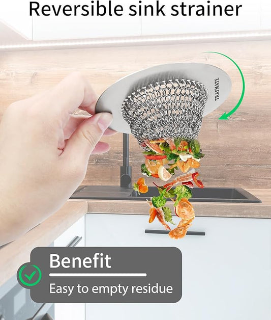 TRAPMATE 4 Pcs Kitchen Sink Drain Strainer, Stainless Steel Sink Strainer Basket - Image 2