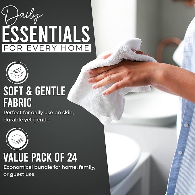 DAN RIVER 24 Pack Wash Cloths for Showering - Image 8