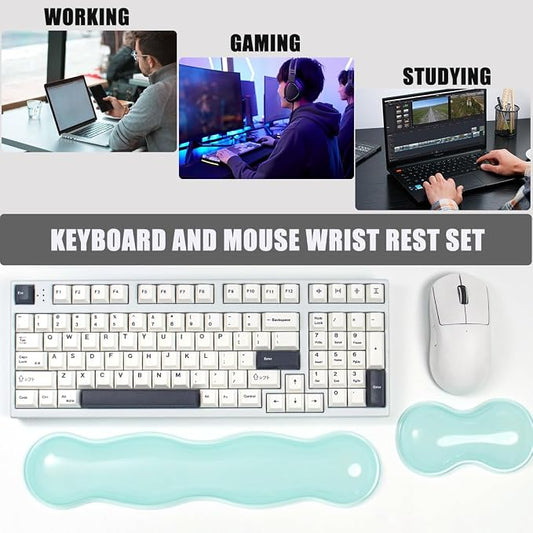 Gel Keyboard and Mouse Wrist Rest Set – Clear Wrist Rest - Image 2