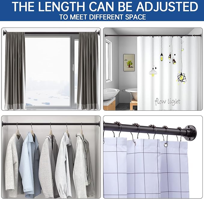 BRIOFOX Industrial Shower Curtain Rod - Image 9