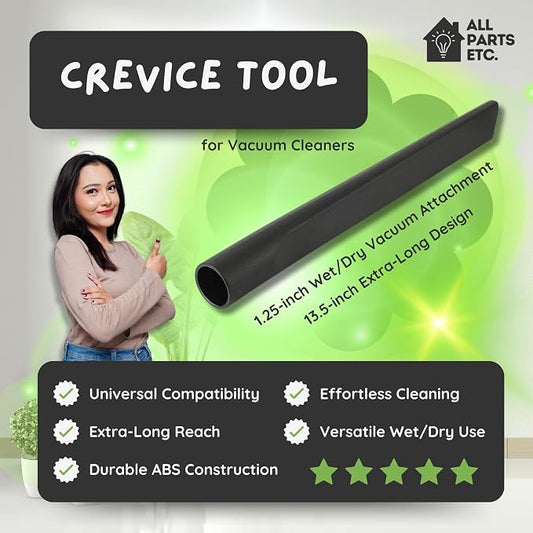 Crevice Tool for Vacuum Cleaners, 1.25-inch Wet/Dry Vacuum Attachment, - Image 2