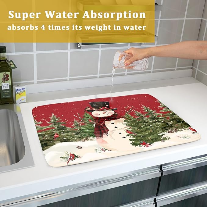 Christmas Snowman Dish Drying Mat - Image 7