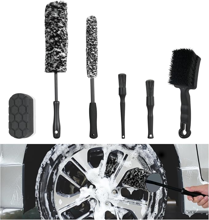 6PCS Car Rim Brushes for Cleaning Wheels, Car Detailing Cleaning Wash Brush Set - Image 7