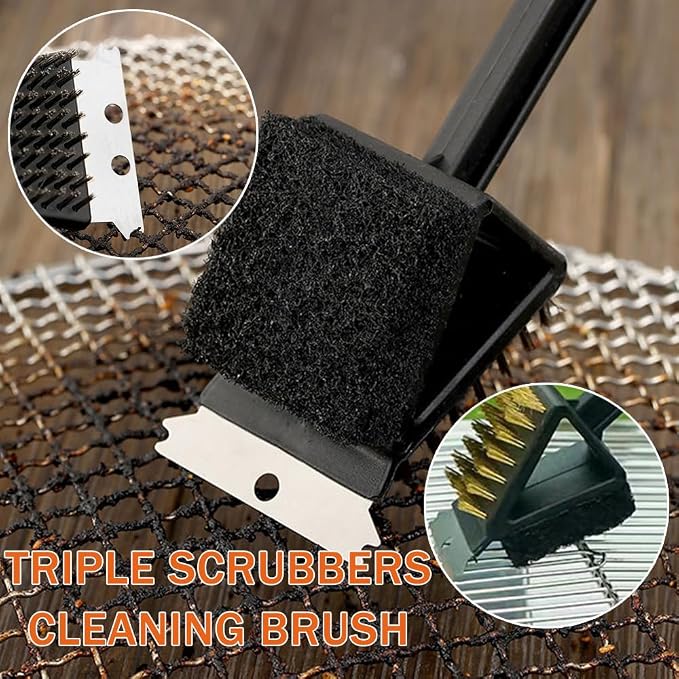 3-in-1 BBQ Grill Cleaning Brush, Brush Outdoor BBQ Cleaner Accessories Brush - Image 6