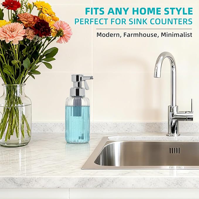 Automatic Foaming Soap Dispenser, 17oz Clear Glass Hand Soap Dispenser - Image 7