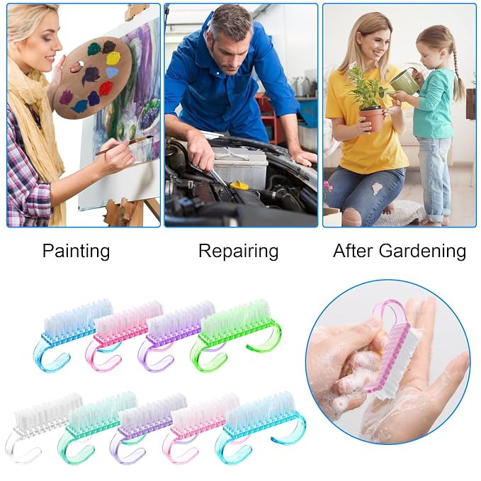 27Pcs Handle Grip Nail Brush Mini Nail Brushes Hand Fingernail Brush Colorful - Image 7