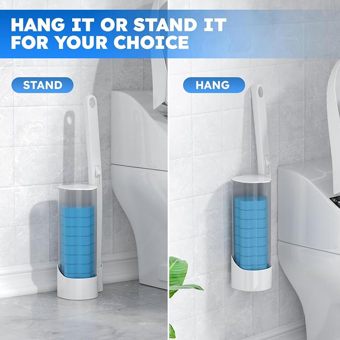 Disposable Toilet Brush 2 Pack- Toilet Bowl Cleaner, Toilet Bowl Brush - Image 7