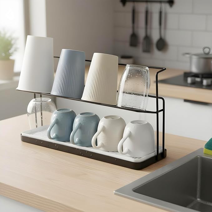 2-Tier Bottle Drying Rack Cup Cradle Storage - Image 7