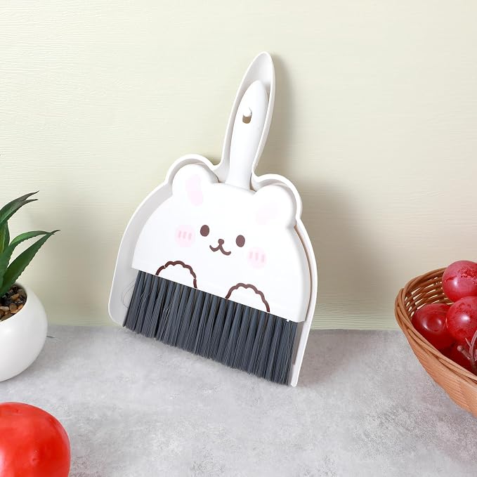 Cute Dustpan and Brush Set, 1 Set Small Hand Broom and Dustpan, Little White - Image 7