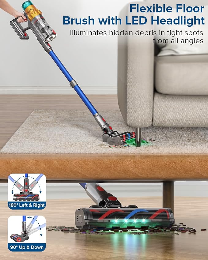 S8 Cordless Vacuum Cleaner, 600W 48Kpa Up to 65mins Stick Vacuum Rechargeable - Image 8
