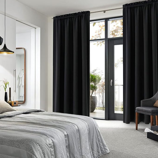 DWCN Black Blackout Curtains for Bedroom, 60 x 84 inches Long - Image 2