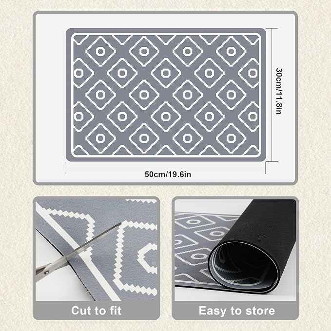 SUEH DESIGN Dish Drying Mat, Absorbent Coffee Mat 19.6 x 11.8 in Quick Dry - Image 7