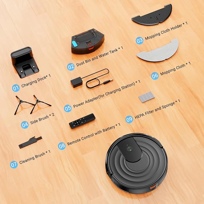 Robot Vacuum and Mop Combo, Robotic Vacuum Cleaner 5000Pa Strong Suction 130 - Image 7