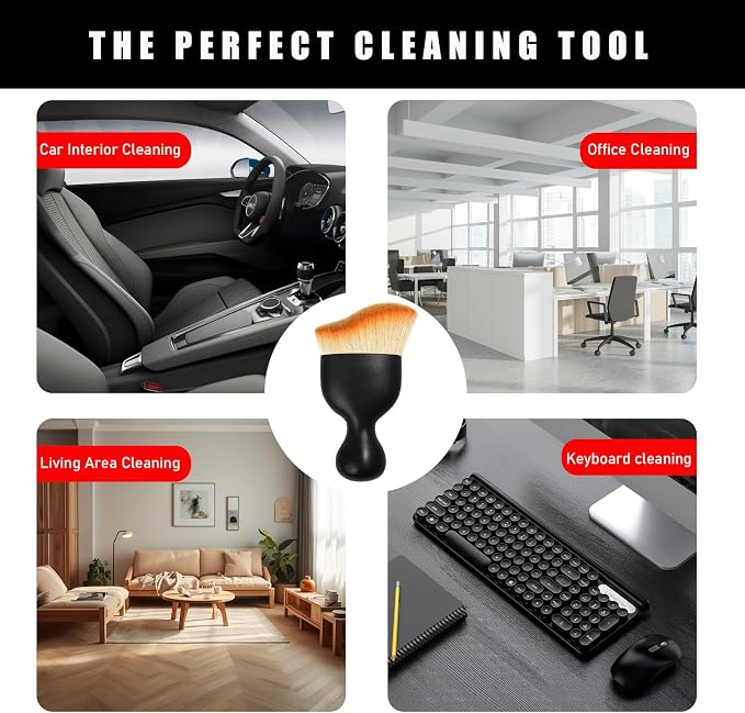 Car Interior Dust Brush, Soft Scratch Free Auto Detailing Brushes, Universal - Image 6