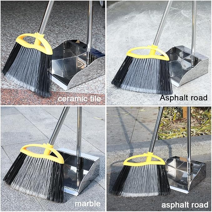 Broom and Dustpan Set, Outdoor Heavy Duty Broom - Image 8
