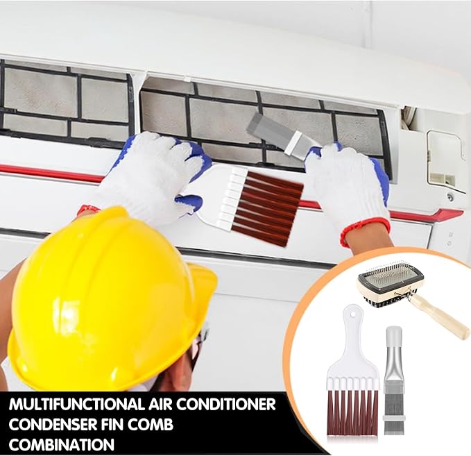 3 in 1 Set Air Conditioner Condenser Fin Comb,Refrigerator Coil Cleaning Brush - Image 5