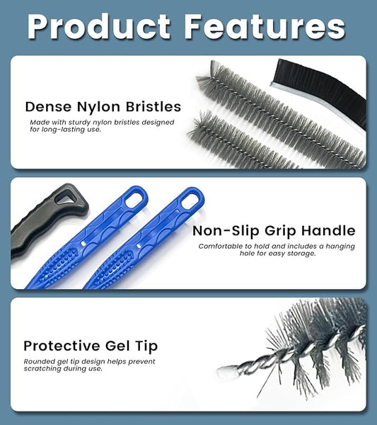 5-Piece Dryer Vent Cleaning Brush Kit Including Grout Brush, Refrigerator Coil - Image 2