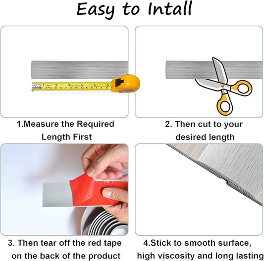 Floor/Door Flat Transition Strip & Self Adhesive Floor Vinyl Floor Edge Trim - Image 2