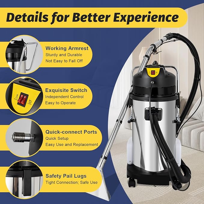 Commercial Carpet Cleaning Machine, 40L/11Gal Professional Multi-Purpose Carpet - Image 7