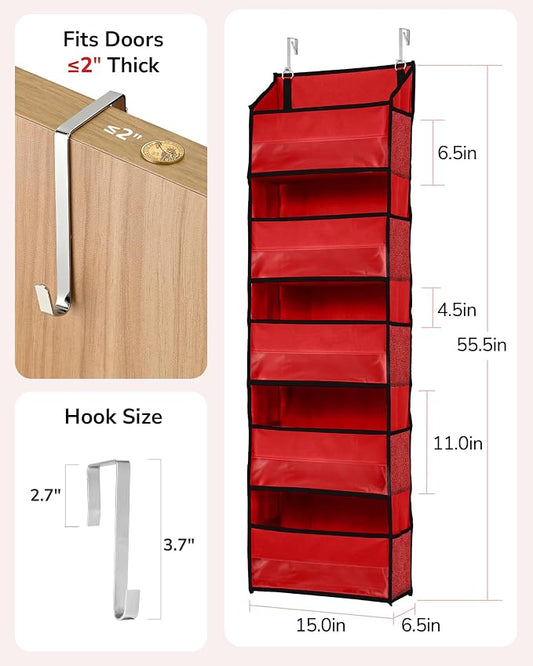 ULG 1 Pack Over The Door Organizer – 5 Shelf Door Organizer Hanging & 10 Side - Image 2