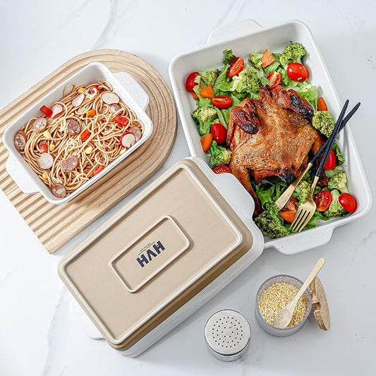 HVH Baking Dish Set, 9x13 Baking Dish, Large Casserole Dish Set, Ceramic - Image 2