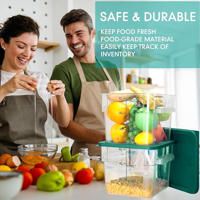 Lallisa 8 Pack 6 Qt Commercial Food Storage Containers - Image 6