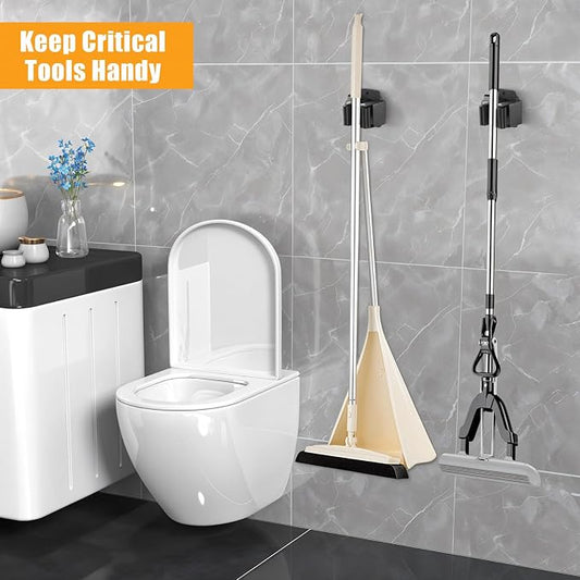 Magnetic Mop Broom Holder, D1.69” Strong Broom Mop Holder Wall Mount - Image 2