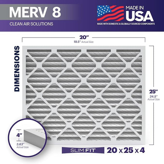 BNX TruFilter 20x25x4 MERV 8 Air Filter 2-Pack - Image 2