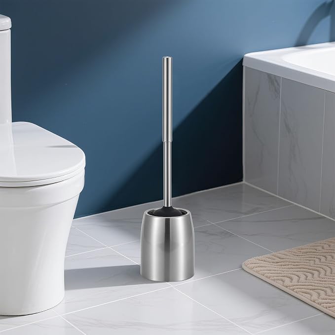 SUS304 Stainless Steel Toilet Brush and Holder Set Stain Nickle 12In Handle - Image 7