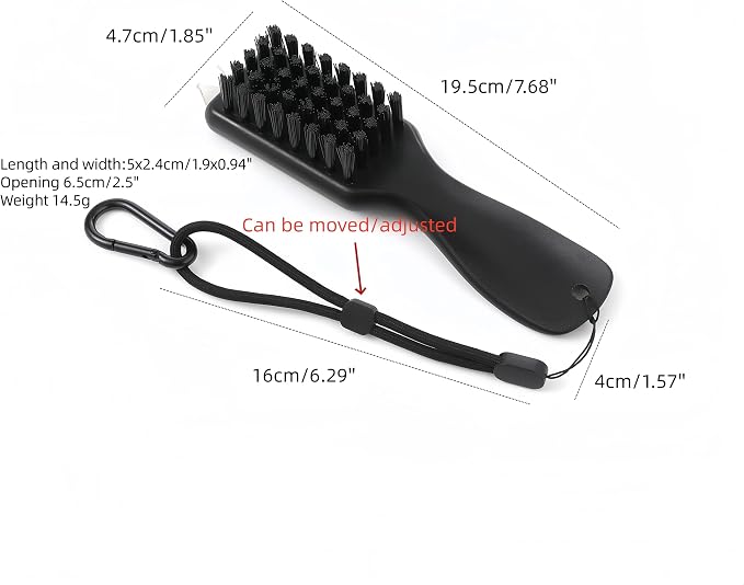 Golf Club Cleaner Brush with Rope and Metal Clasp, Stiff Bristles Shoe - Image 7