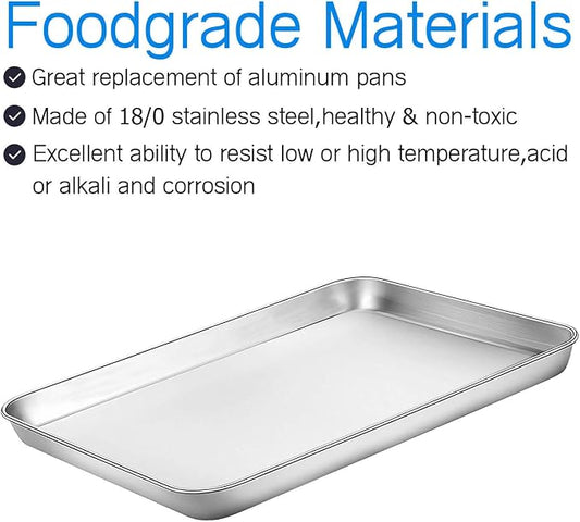 Baking Sheets Set of 2, Bastwe 16 inch Cookie Sheets & Stainless Steel Baking - Image 2